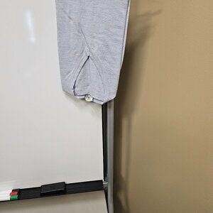 silver V-neck sweater